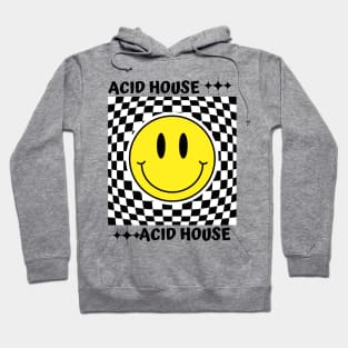 ACID HOUSE  - Checker Smiley (Black) Hoodie